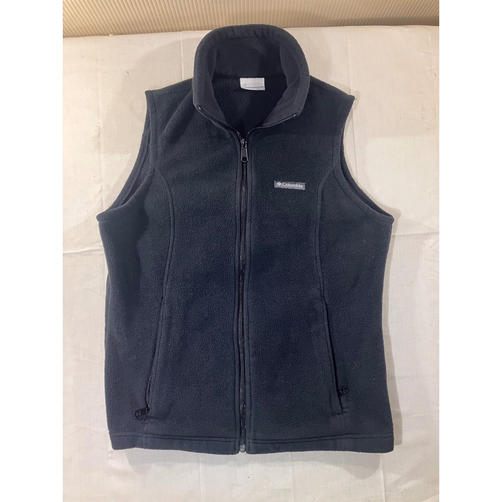 Columbia Womens Fleece Vest Full Zip Extra Dark Green Size Medium Outdoor Casual